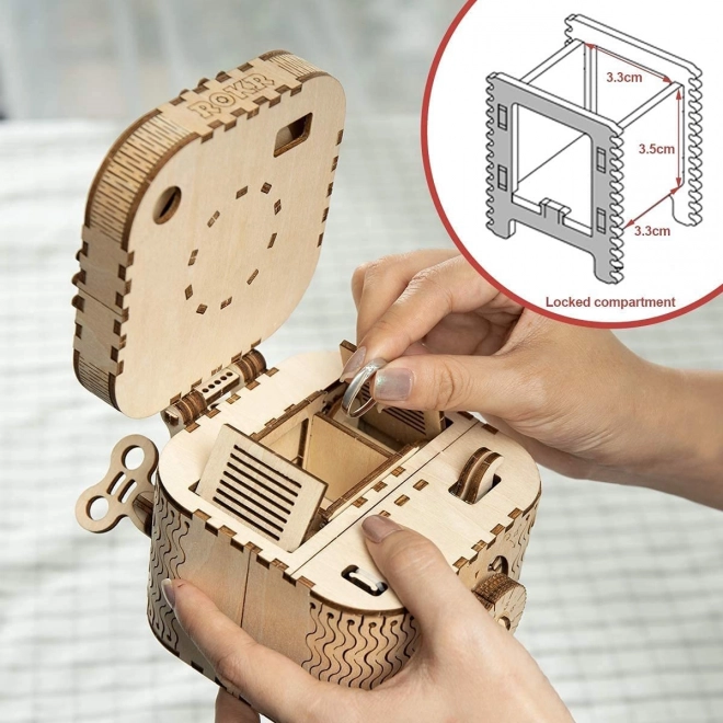 RoboTime 3D dřevěné mechanické puzzle Šperkovnice