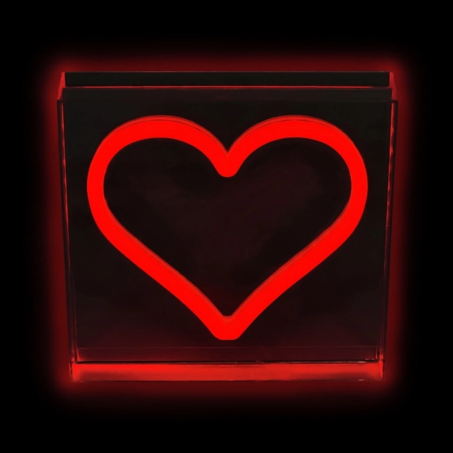 Lampička LED neon červené srdce