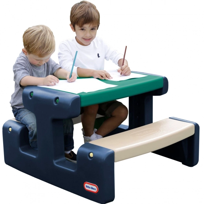 Dětský piknikový stolek modro-zelený Little Tikes do zahrady
