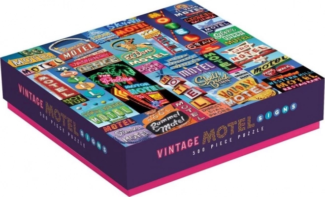 Čtvercové puzzle motelové poutače 500 dílků