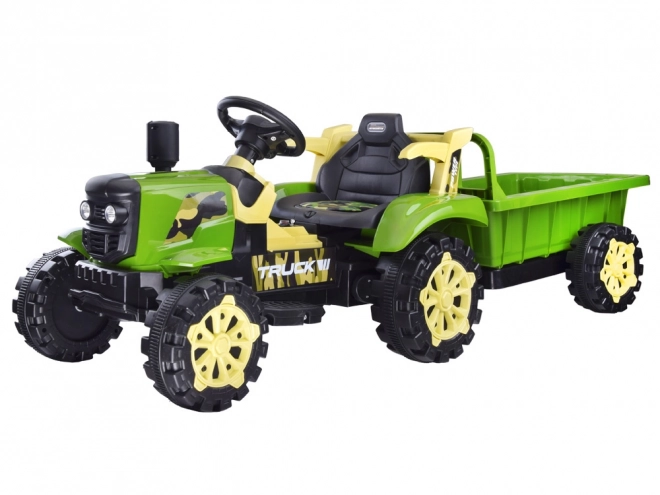Traktor s přívěsem na baterii – Zelená