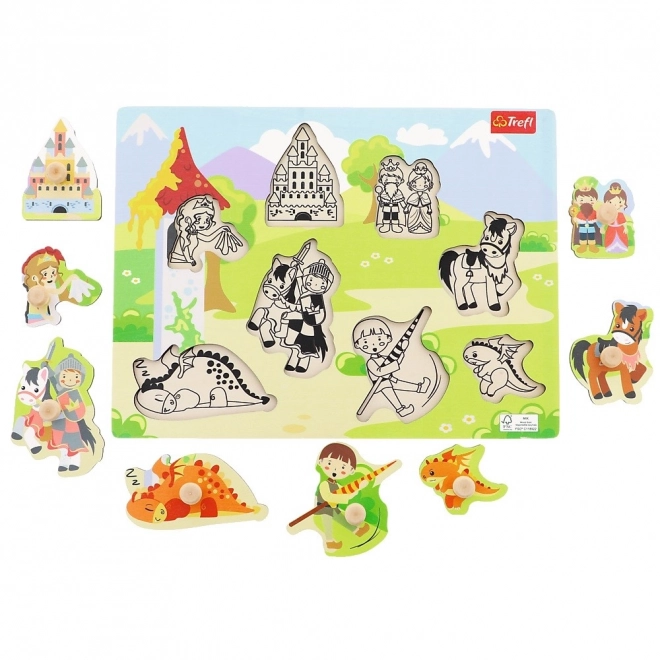 Dřevěné střední puzzle Zámek 8 dílků