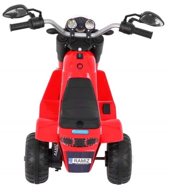 Dětské kolo MiniBike na baterie + zvuky + LED světla + eko kůže – Červené