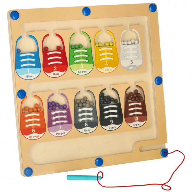 Magnetická vzdělávací tabule montessori na třídění barevných kuliček 30 x 30 cm