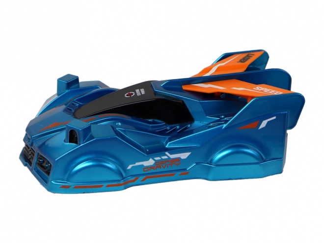 Modrý Auto Lezoucí Po Zdi Na Laser