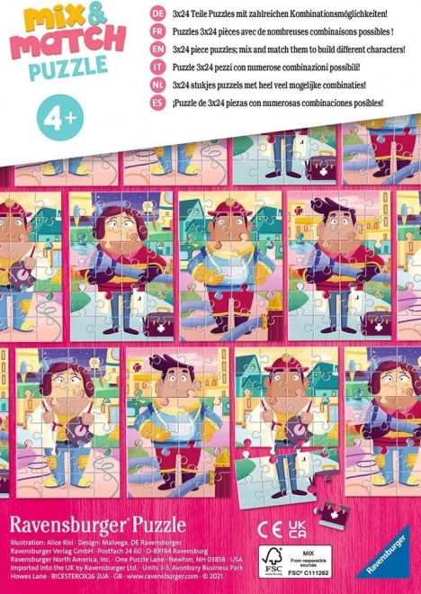 RAVENSBURGER Puzzle Mix&Match: Moje oblíbené povolání 3x24 dílků