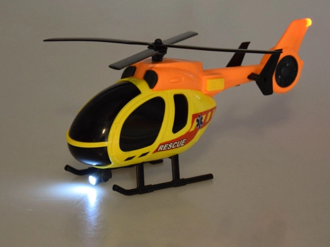 Záchranná sada náklaďák, helikoptéra a auto s efekty zvuku a světla