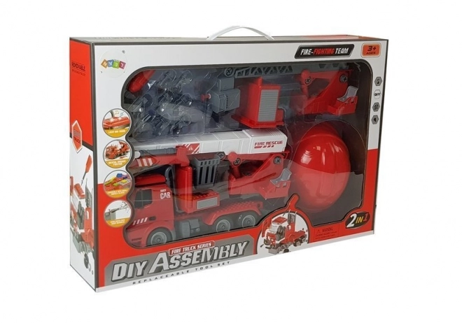 Sada DIY Hasičský Vůz 2v1 s Vyměnitelnými Zvedáky