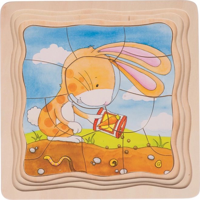 Vrstvené puzzle Králík a mrkev