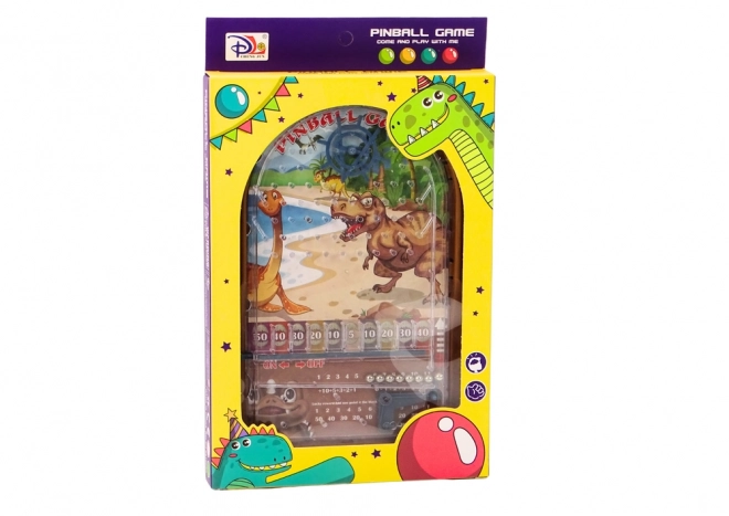 Pinball hra s motivem dinosaurů stojan hnědý