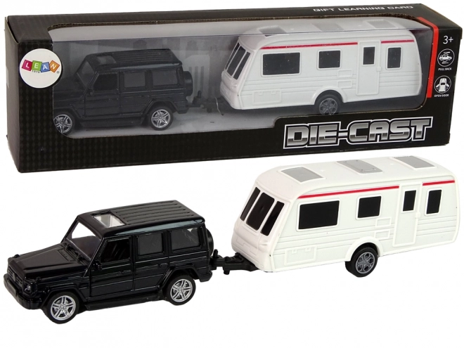 Sada vozidel Jeep Black Caravan Kovové díly