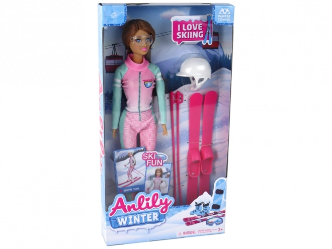 Lalka Anlily - Lyžařský set