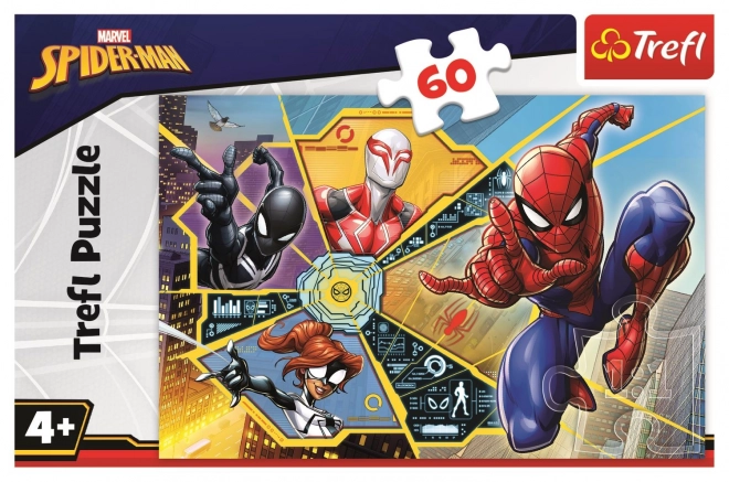 Puzzle Spiderman na síti 60 dílků