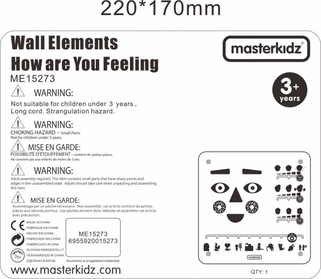 Masterkidz edukační tabule Jak se cítíš? Učení emocí Montessori