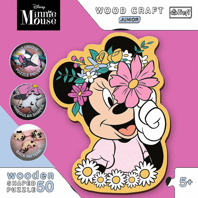 Dřevěné puzzle junior - Ve světě Minnie 50 dílků