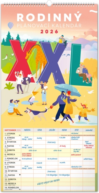 Nástěnný kalendář Rodinný plánovací XXL 2026