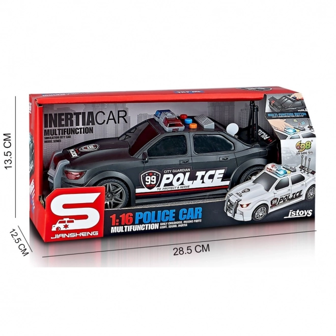 policejní auto se světelnými a zvukovými efekty