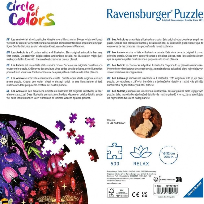 Puzzle Paleta barev - Hmyz, 500 dílků