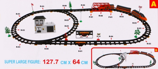 Velká elektrická železnice s příslušenstvím pro děti 3+