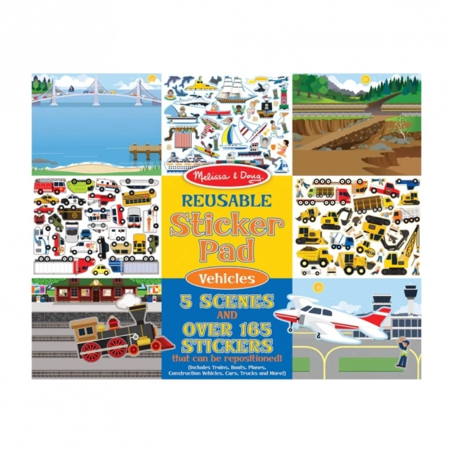 Melissa & Doug - znovupoužitelné samolepky Vozidla