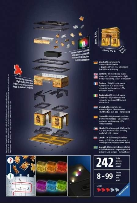Svítící 3D puzzle Noční edice Vítězný oblouk