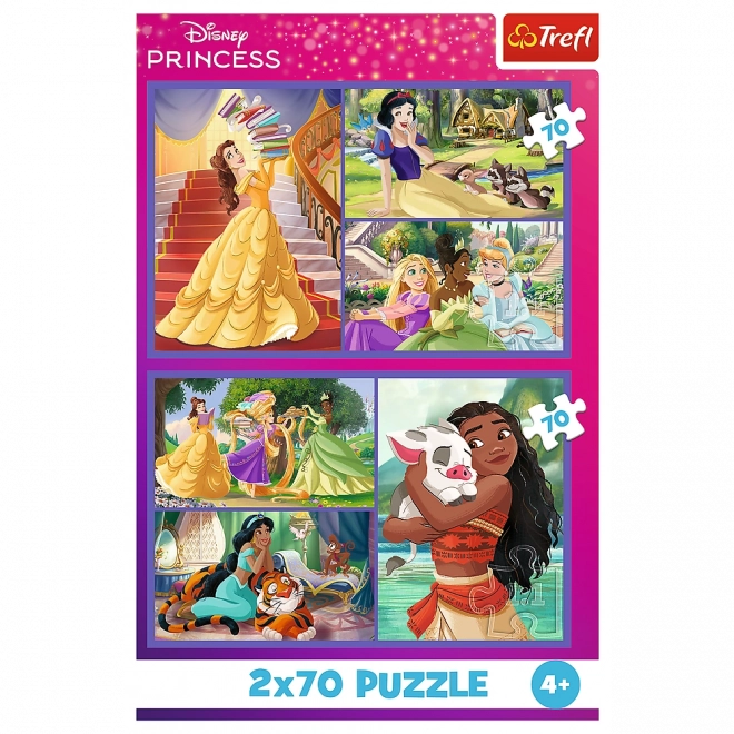 Puzzle 2x70 Bajkové dny Disney Princezny