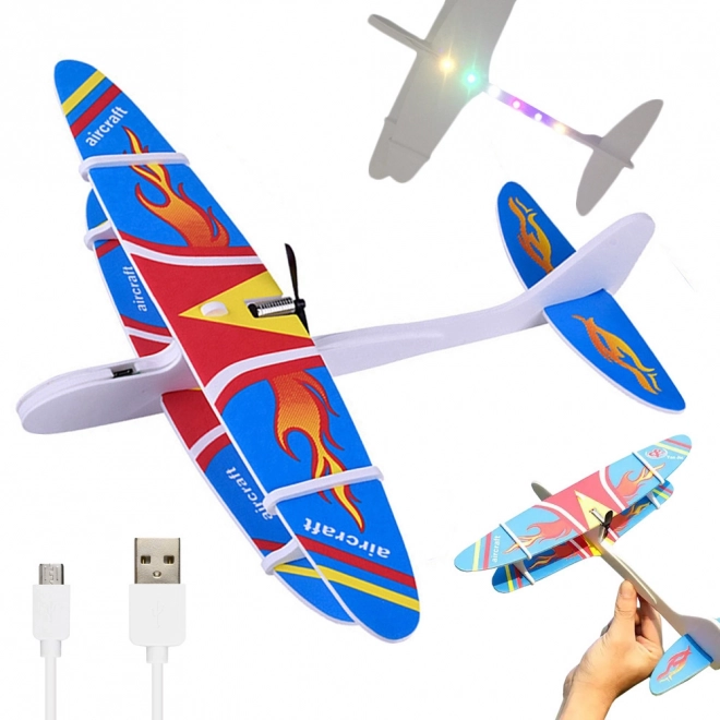 Polystyrenové letadlo s USB LED osvětlením