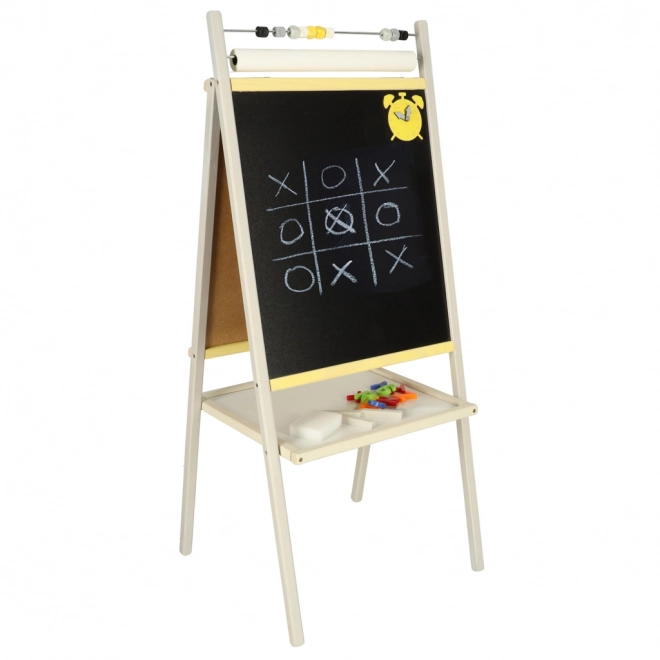 Dětská magnetická tabule s počítadlem a rolí papíru 45x40x100 cm