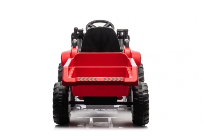 Dětský červený traktor s nabíjecím akumulátorem a lžící