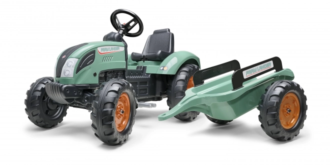 Falk zelený šlapací traktor s přívěsem