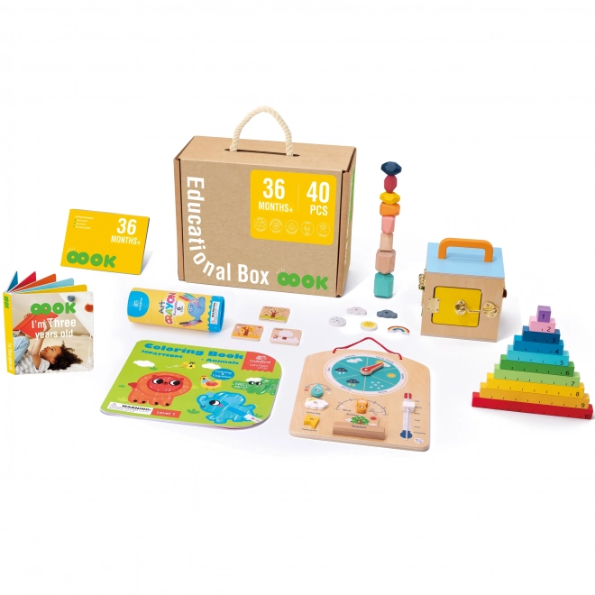 Edukační krabice Montessori Tooky Toy 6v1 od 3 let