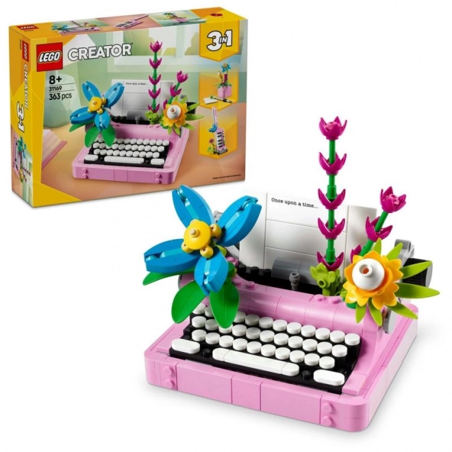 Stavebnice pro děti - Psací stroj s květinami LEGO Creator 3v1