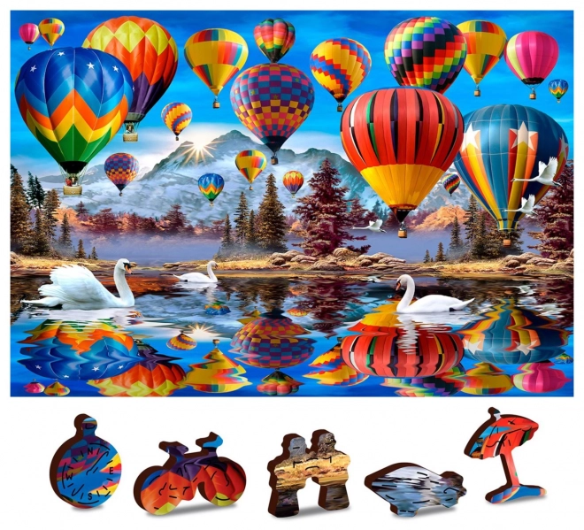 Dřevěné puzzle klidné cestování 2v1
