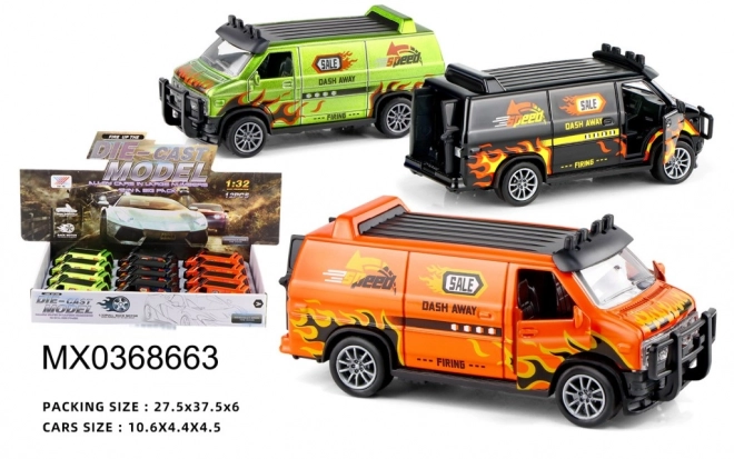 Policejní dodávka – kovový model 1:32 s otevíracími dveřmi