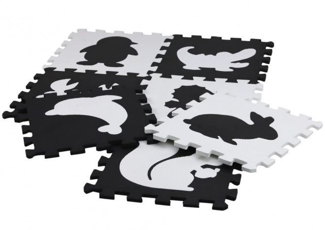 Měkká podložka na puzzle Kontrastní výuková pěna EVA Černá a bílá 19 dílků.