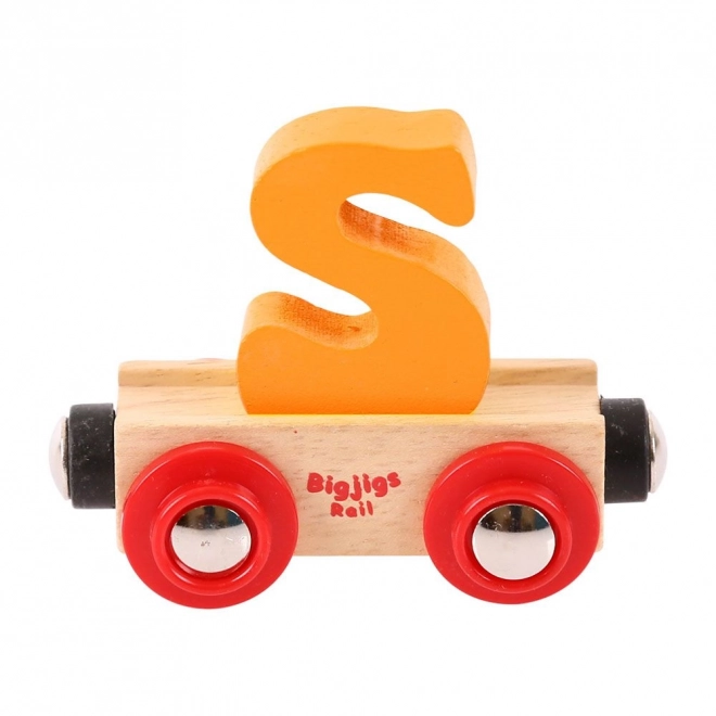 Bigjigs Rail Vagónek dřevěné vláčkodráhy - Písmeno S