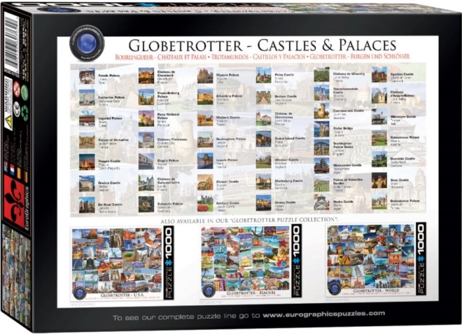 EUROGRAPHICS Puzzle Světoběžník - Hrady a zámky 1000 dílků