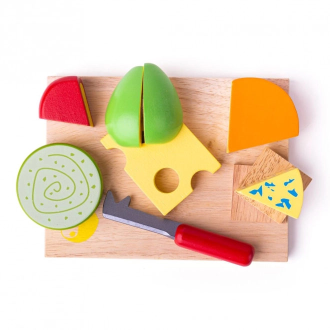 Bigjigs Toys dřevěný sýrový set na desce