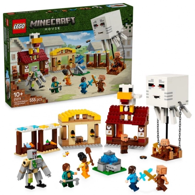 Lego Minecraft Balón Ďasa a útok na vesnici