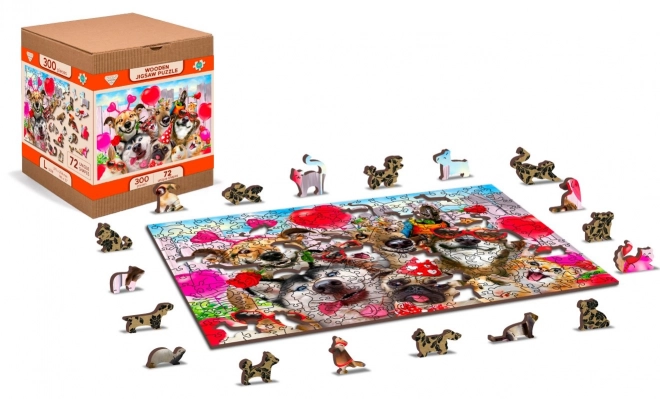 Dřevěné puzzle Čas na párty