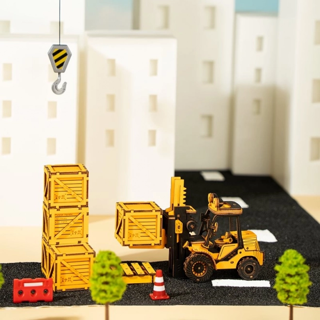 RoboTime dřevěné 3D puzzle - Vysokozdvižný vozík