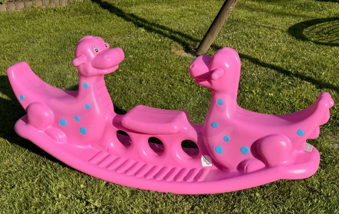 Růžová víceúčelová houpačka Dino Woopie