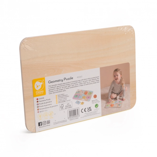 Dřevěná skládačka Puzzle Geometrické tvary
