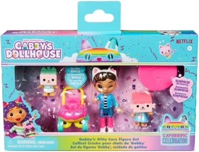 gabby’s dollhouse sada figurek kitty care s kočárkem a překvapením