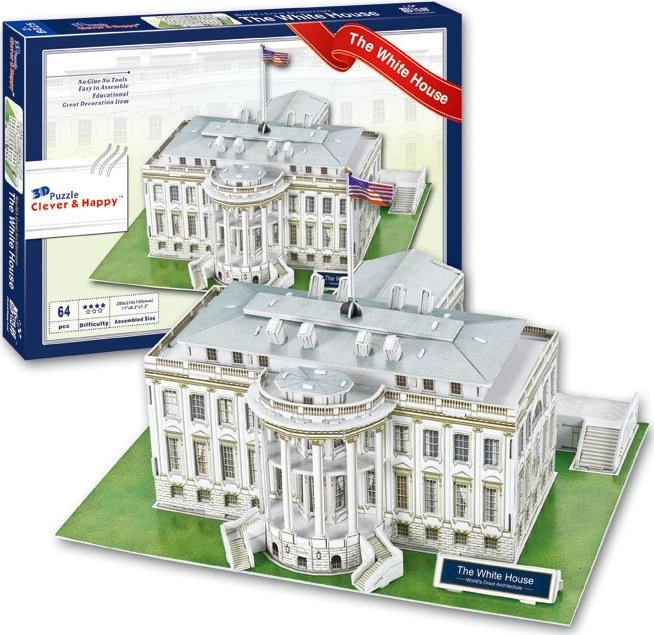 Clever&Happy 3D puzzle Bílý dům Washington 64 dílků