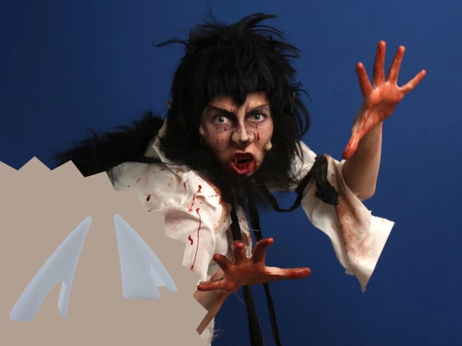 Sada upírských zubů s falešnou krví na Halloween