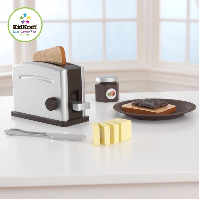 KidKraft Dřevěná Sada Toastovač Espresso