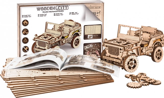 WOODEN CITY 3D puzzle Terénní vůz - džíp 4x4, 570 dílků