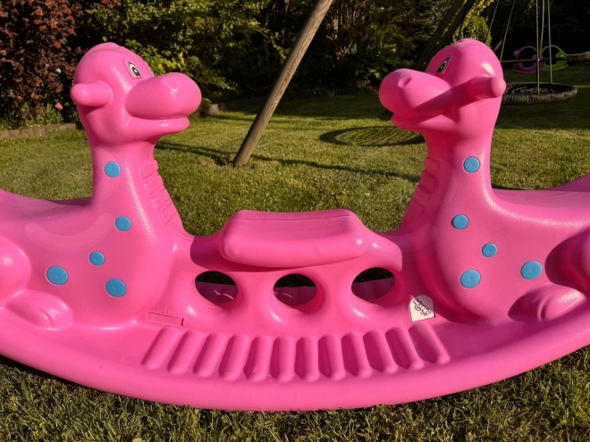 Růžová víceúčelová houpačka Dino Woopie
