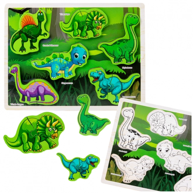 Dřevěné puzzle dinosauři